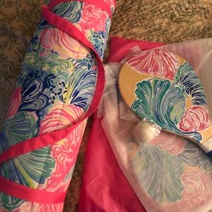 Lily Pulitzer beach mat and paddles